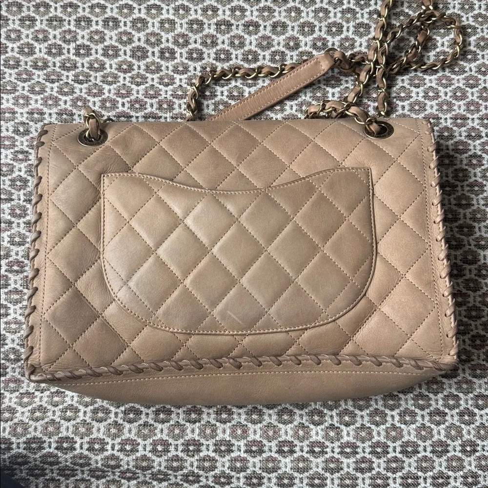 Chanel Happy Stitch Flap Bag Beige